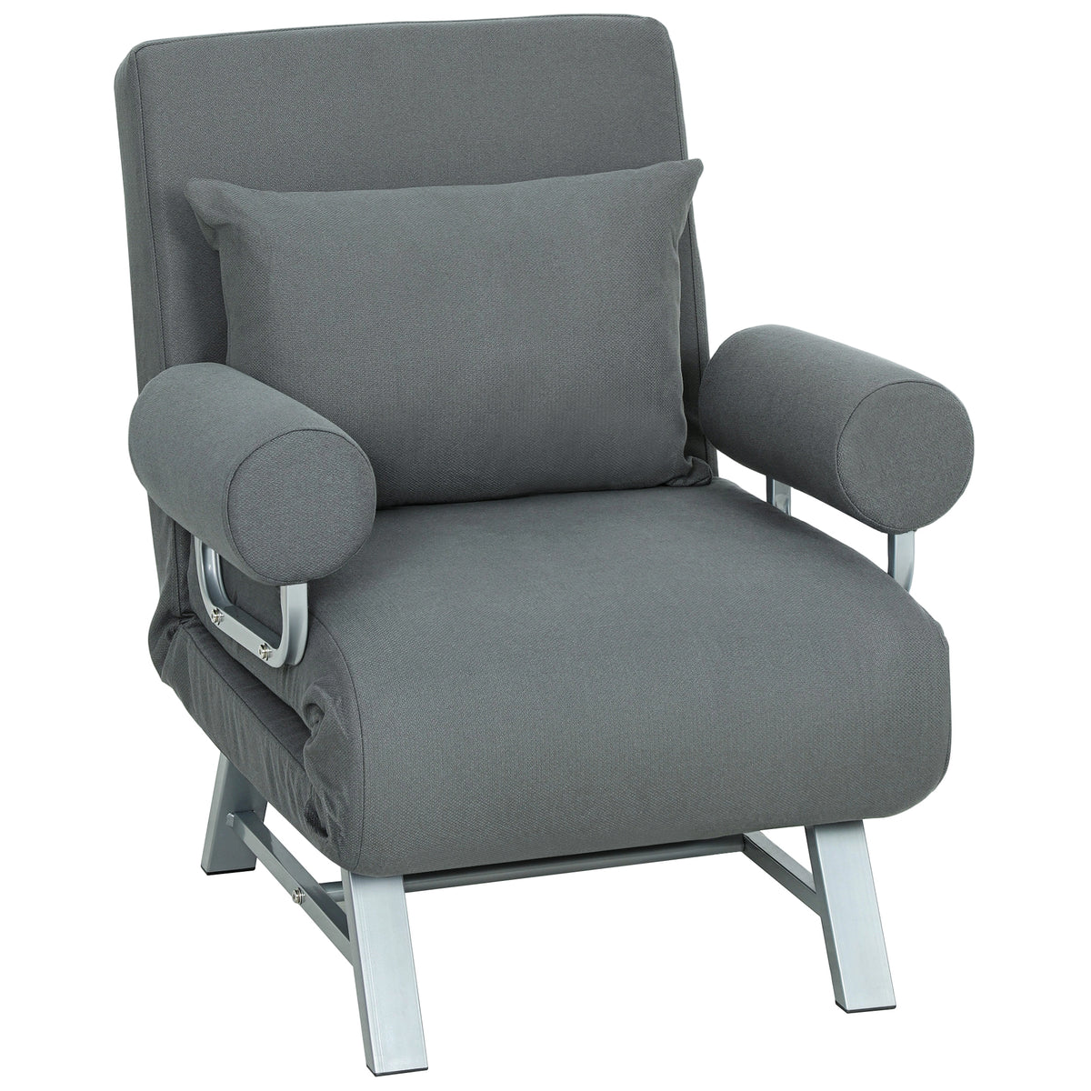 HOMCOM Schlafsessel, Polstersessel, zum Gästebett umwandelbar, ergonomisch, Dunkelgrau
