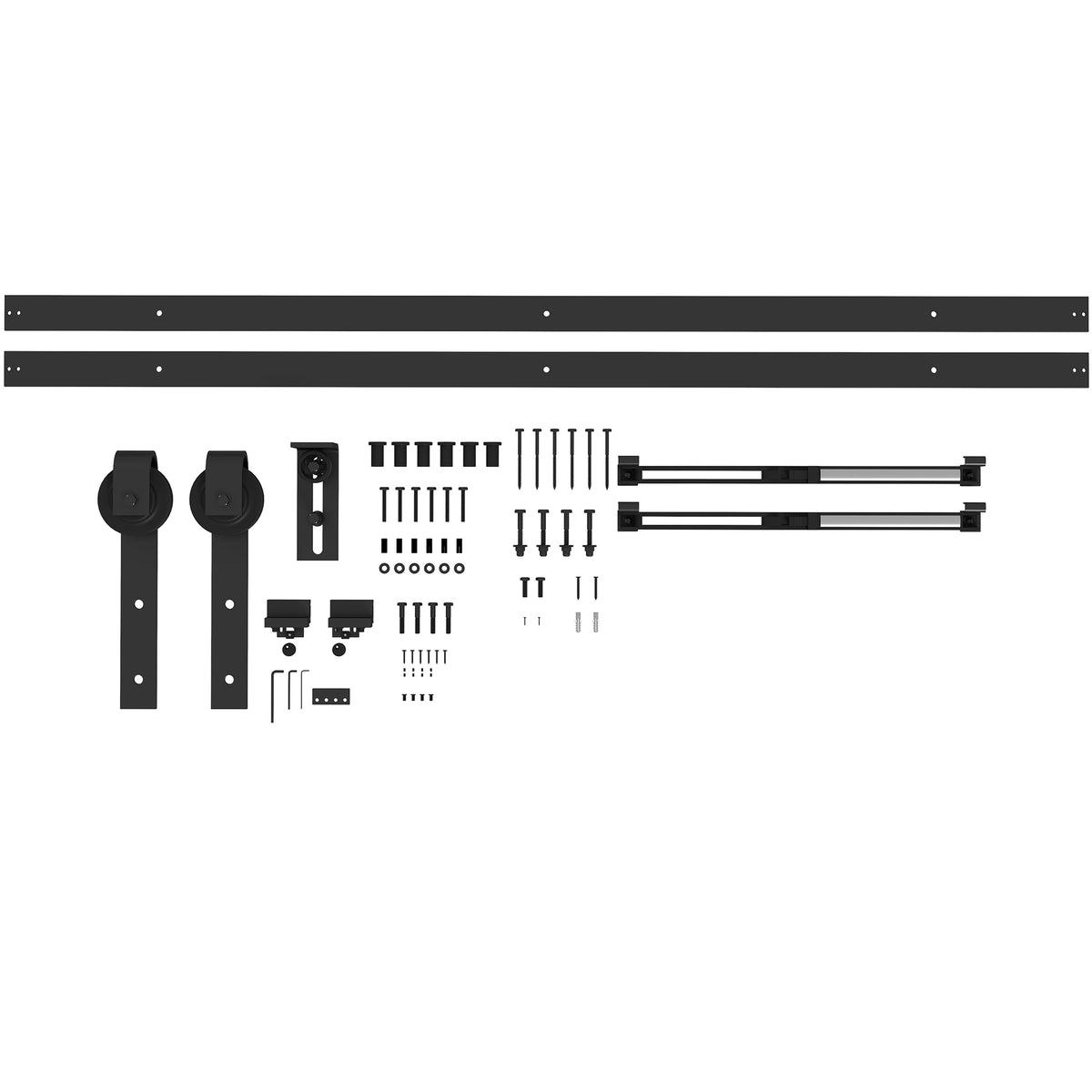 HOMCOM Schiebetür-Bausatz, leise & leichtgängig, für Holz- & Zementwände, 244cm, Stahl, Schwarz