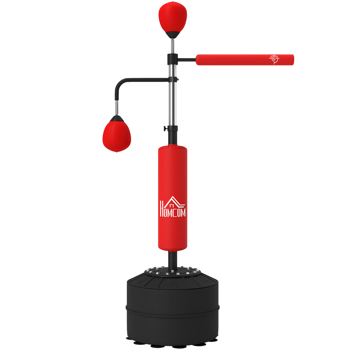 HOMCOM 4-in-1 freistehender Boxsack-Ständer, 160-230 cm höhenverstellbar, Rot