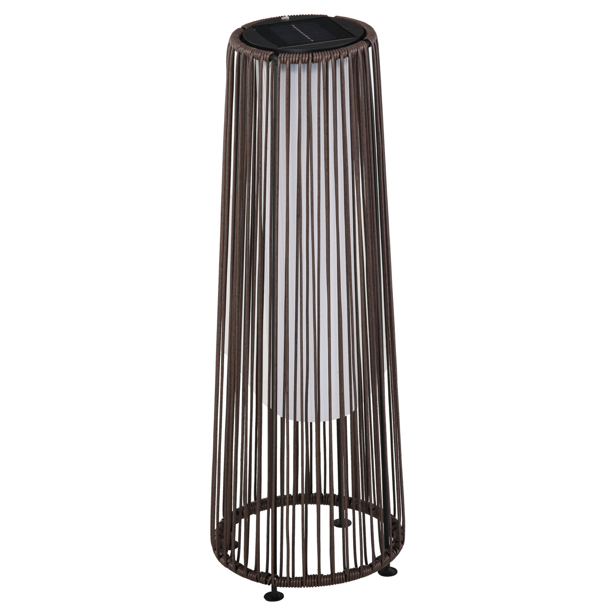 Garden light, outdoor lamp, solar-powered, 8-hour operation, automatic mode, rattan look, 21.5 x 21.5 x 61 cm
