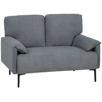HOMCOM 2-Sitzer-Sofa, dicke Kissen, samtiger Bezug, Polstersofa, Schwarz – Produktabbildung 8