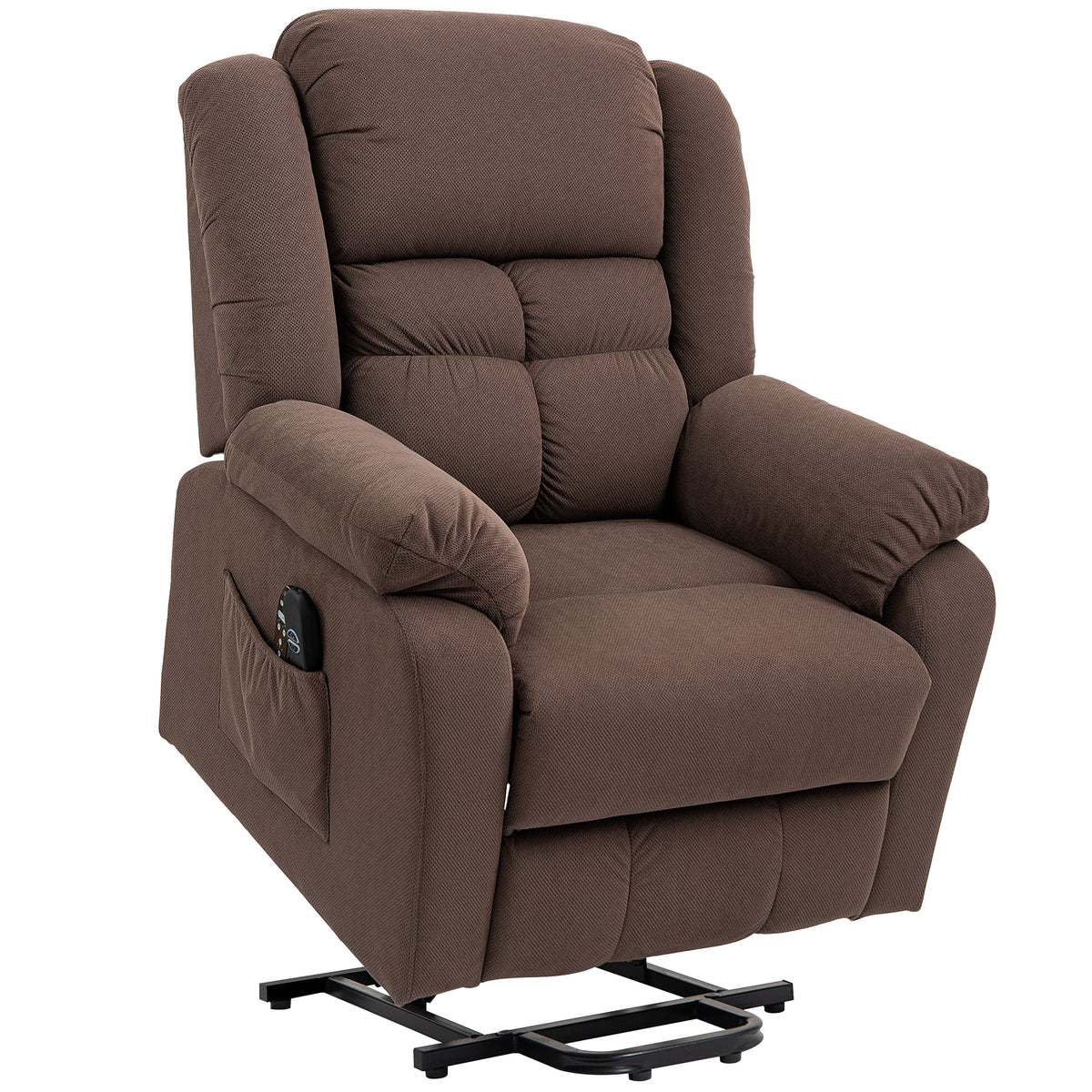 HOMCOM Aufstehsessel mit Massagefunktion und Lendenheizung, Recliner-Sessel mit Fernbedienungen und