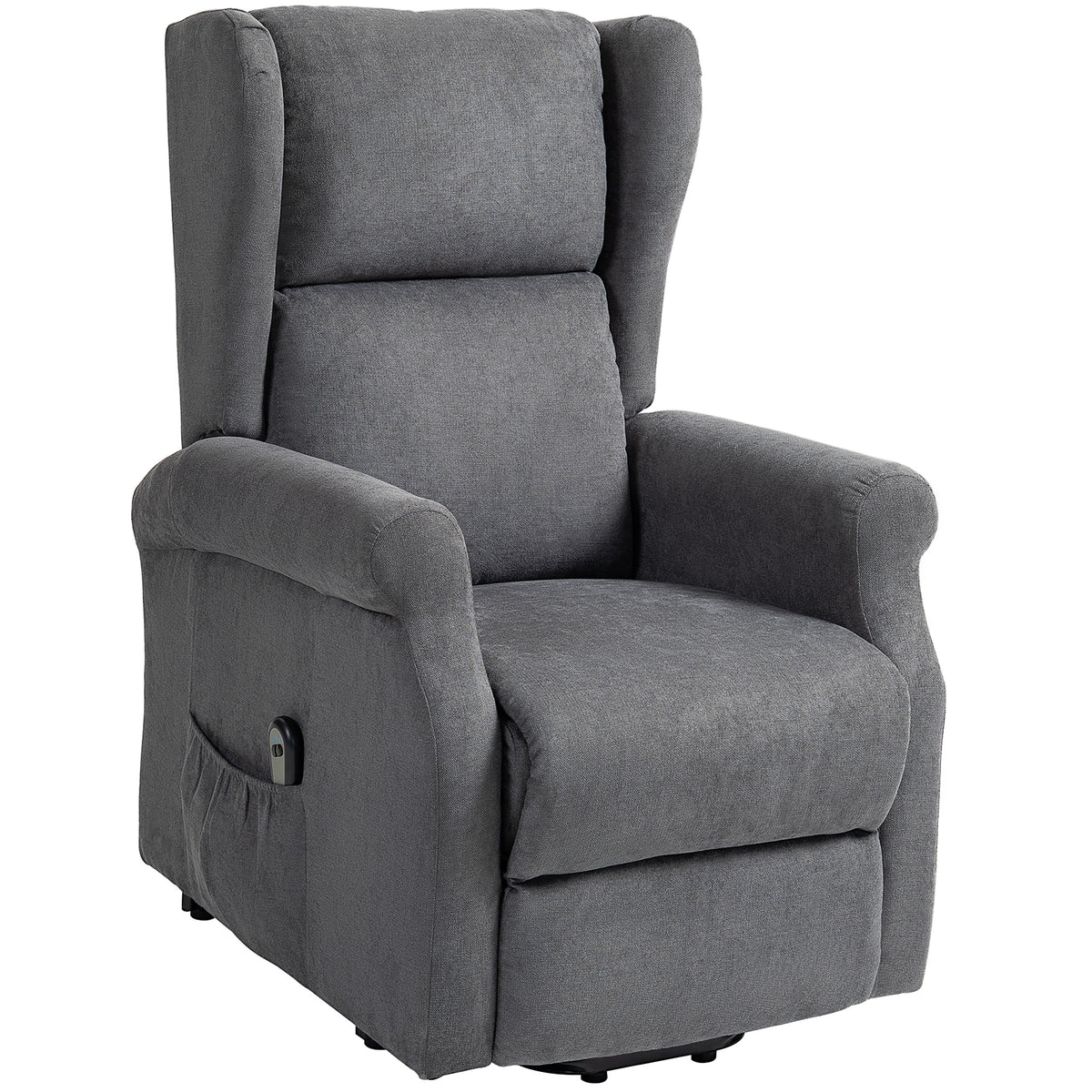 HOMCOM Relaxsessel, Aufstehhilfe, Liegefunktion, bis 200kg, 72,5x94x109cm, Dunkelgrau