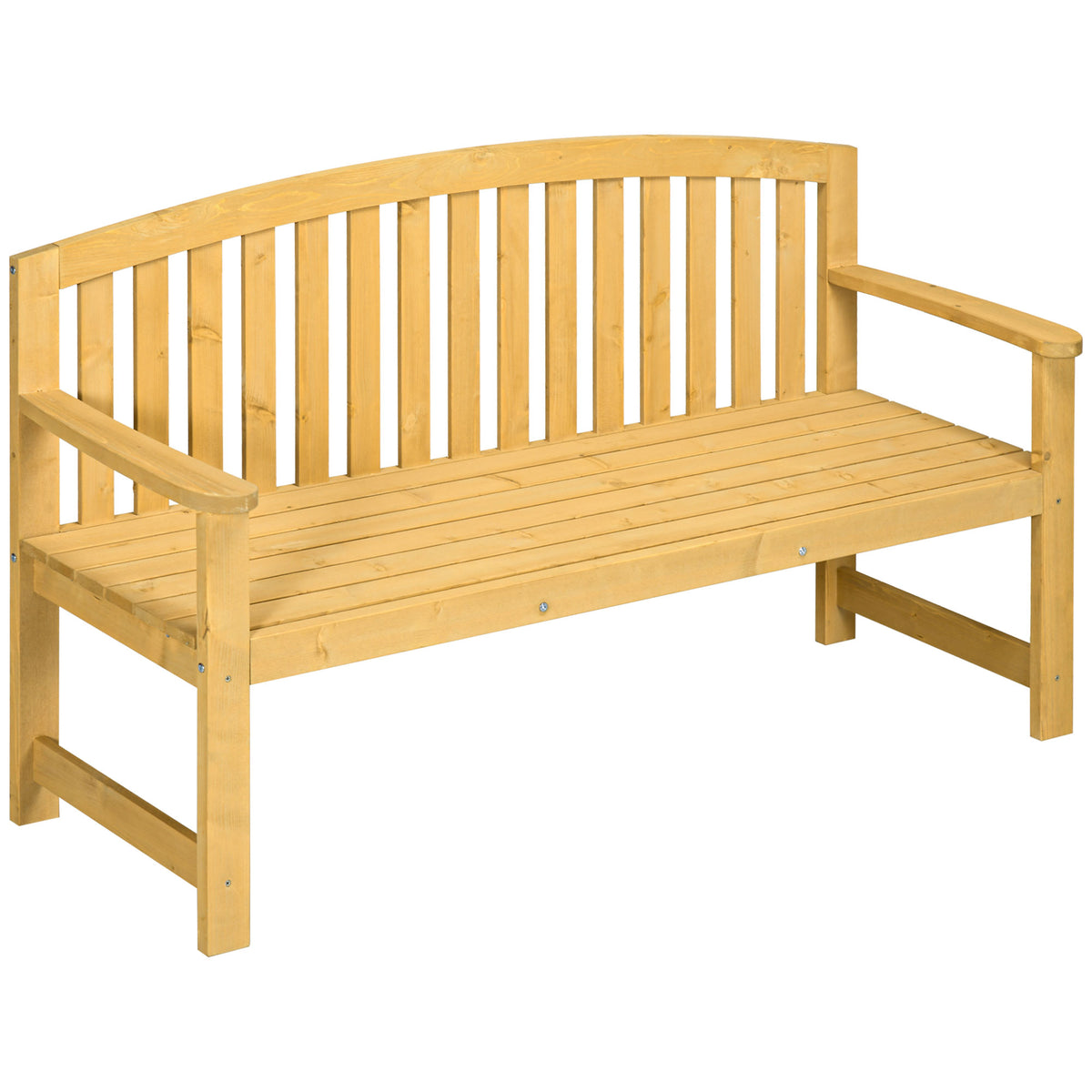 Outsunny 2-Sitzer Gartenbank Holz, wetterfest Sitzbank, Gartenmöbel mit Rückenlehnen, 240 kg belastbar 140 x