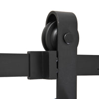 HOMCOM Gleitschienen-Bausatz für Schiebetür, bis 90 kg, Kohlenstoffstahl, 200 cm, Schwarz, inkl – Produktabbildung 8