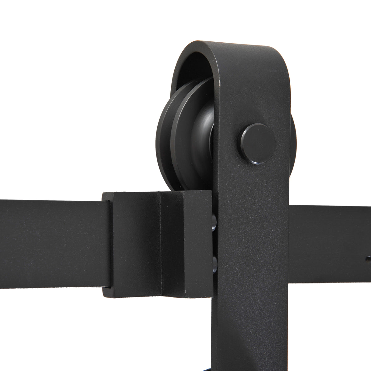 HOMCOM Gleitschienen-Bausatz für Schiebetür, bis 90 kg, Kohlenstoffstahl, 200 cm, Schwarz, inkl – Produktabbildung 8
