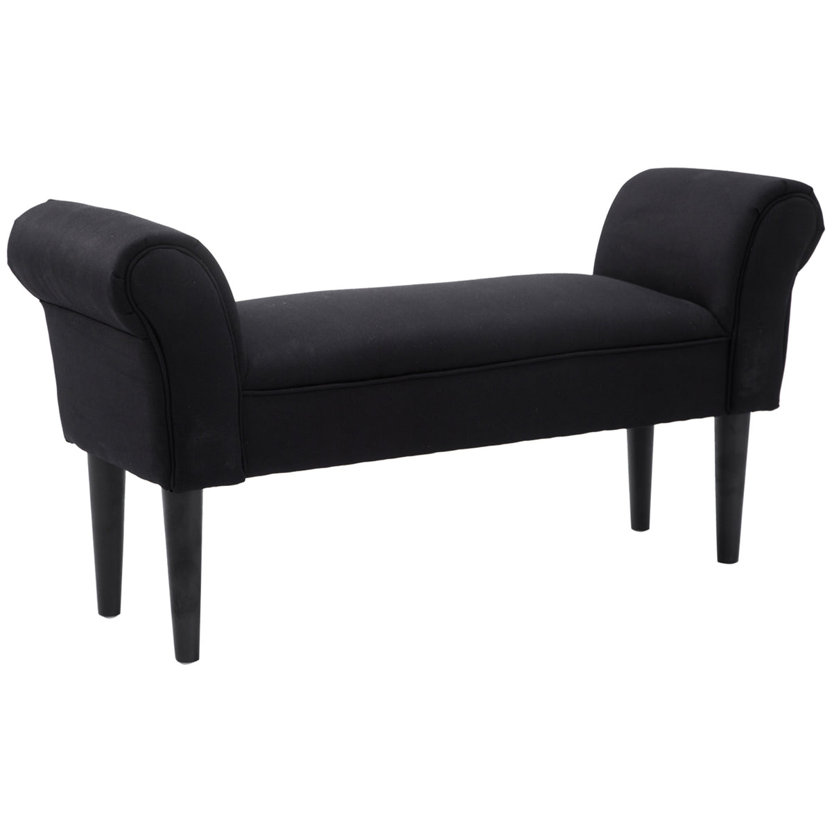 Bench, bed bench, timeless design, soft upholstery, up to 130 kg, black, 102 x 36 x 51 cm