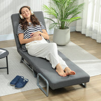 HOMCOM Schlafsessel, Polstersessel, zum Gästebett umwandelbar, ergonomisch, Dunkelgrau – Produktabbildung 7