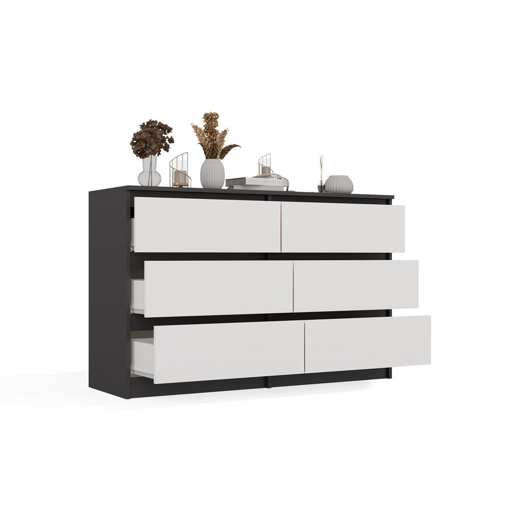 Kommode Malwa M6 120 ANTHRAZIT / WEISS – Produktabbildung 2