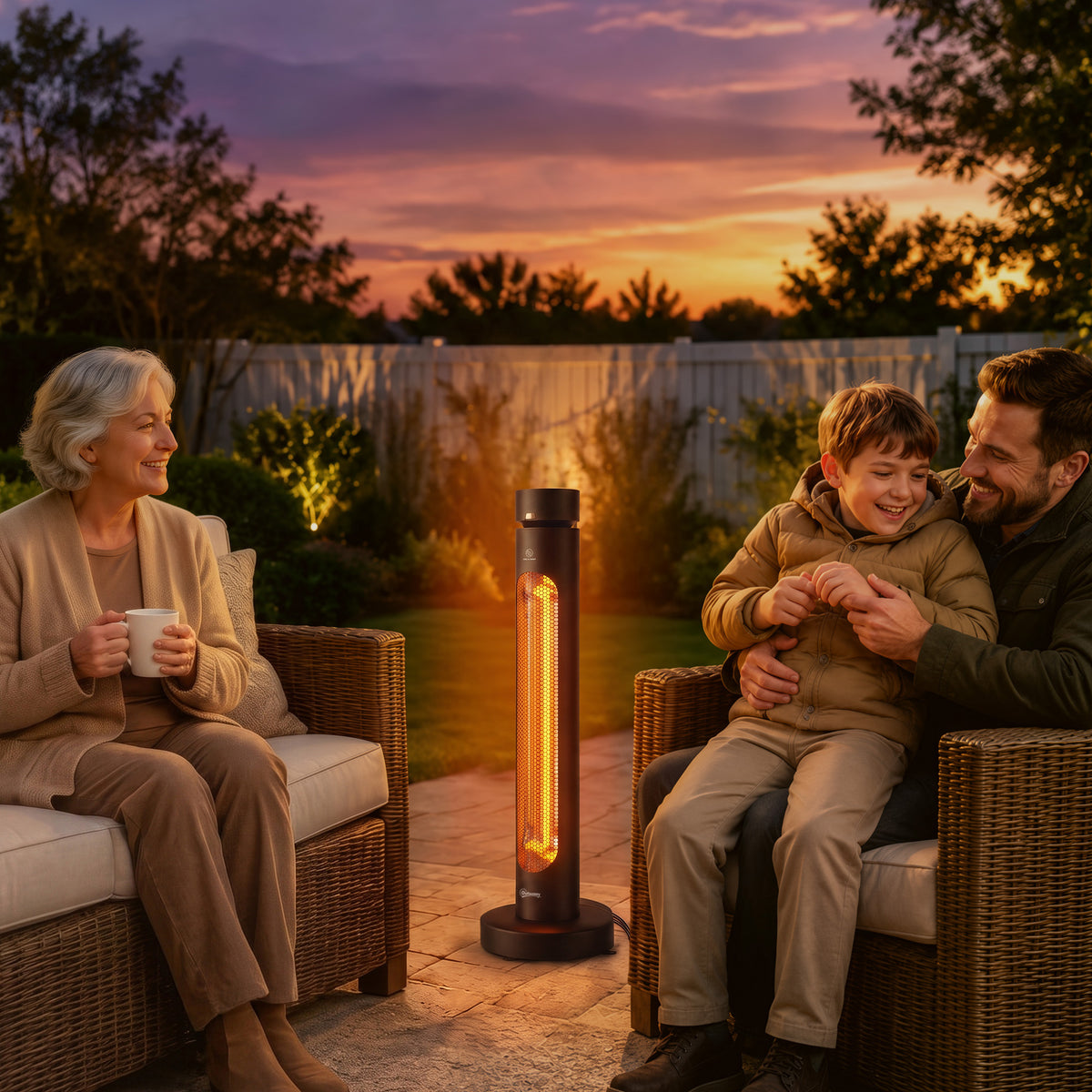 2000W carbon fiber infrared heater, oscillating pedestal heater with remote control, 8 heat levels, protective (2)