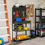 HOMCOM Werkbank 80 x 40,5 x 155 cm Werkzeugbank mit Lochwand, Haken, Schublade, 2 Ablagen für Werkstatt – Produktabbildung 10