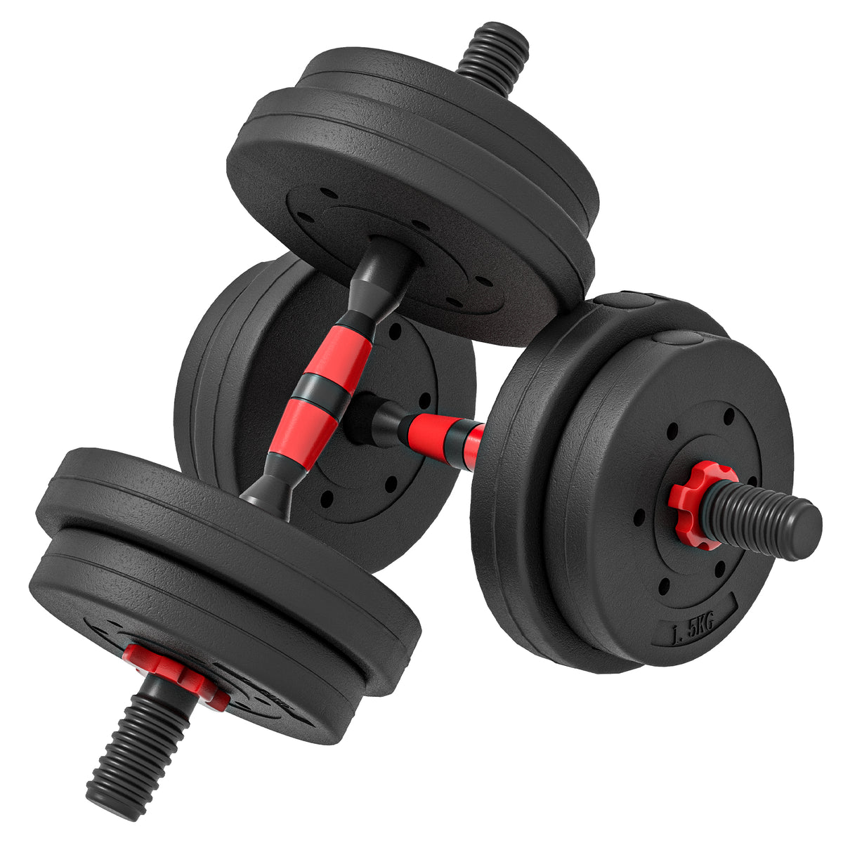 HOMCOM 2 in 1 Hanteln Set 15 kg verstellbare Kurzhantel & Langhantel professionell Dumbbell Krafttraining