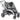 Dog stroller, foldable dog buggy for medium-sized dogs, 4-wheel pet stroller, safety leashes, brakes, dark gray
