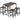 5-Piece Bar Table Set, Bar Table with Bar Stool Set, Dining Table with 4 Chairs, Kitchen Table for Dining Room
