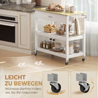 HOMCOM Küchenwagen mit Stauraum, Rollende Kücheninsel mit großer Arbeitsplatte, Schublade, 2 offenen – Produktabbildung 7