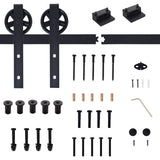 HOMCOM Gleitschienen-Bausatz für Schiebetür, rustikales Design, Karbonstahl, 200x4x0,6 cm, bis 90 kg – Produktabbildung 6