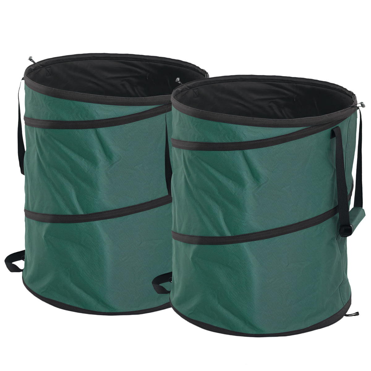Outsunny Gartensack 2x160L wasserdicht Gartenabfallsack mit Trageschlaufen Griffe, stabil robust Laubsack
