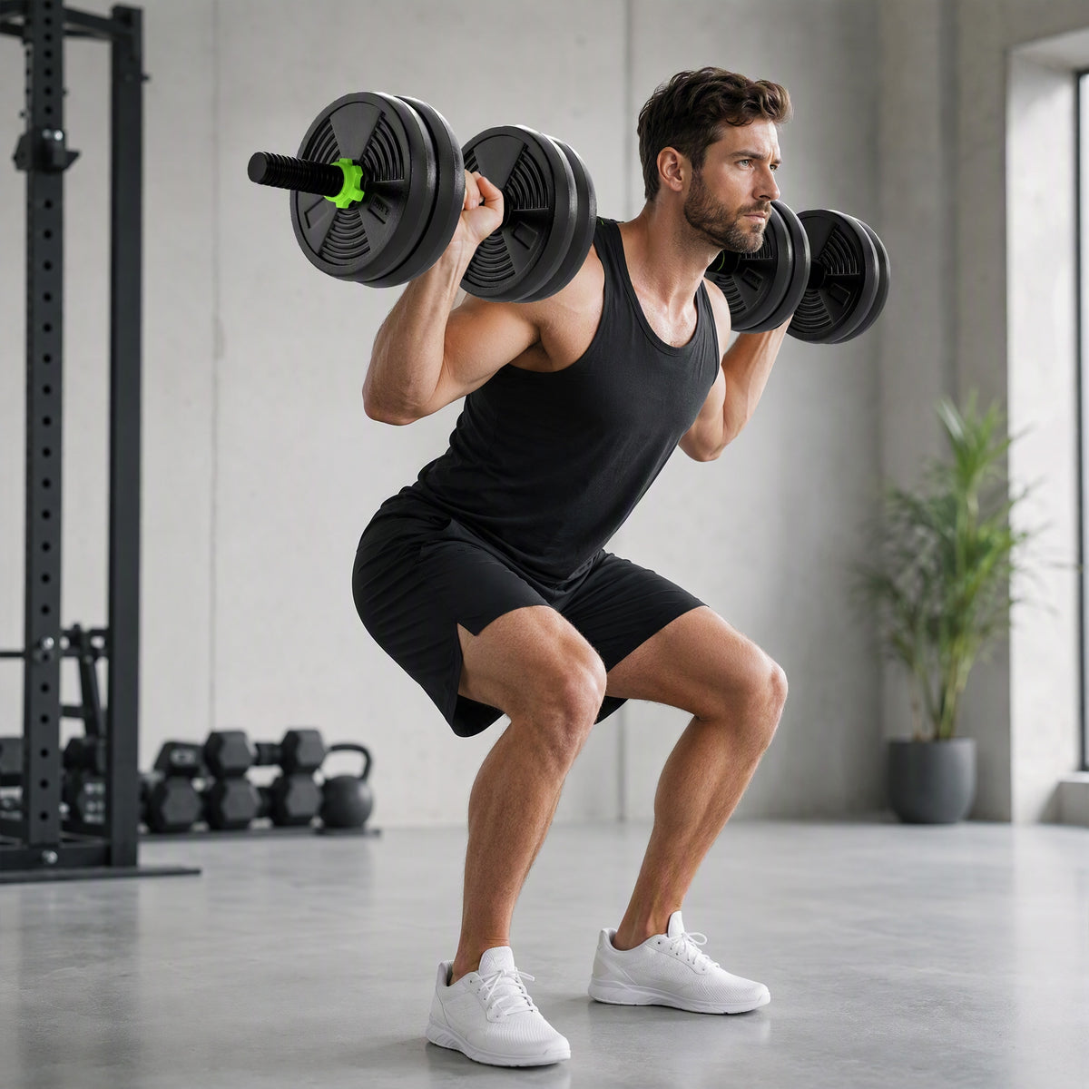 Hantelset verstellbar 15 KG Kurzhantel Set Kurzhanteln Langhanteln Hanteln Set für Krafttraining – Produktabbildung 2
