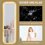 HOMCOM LED Ganzkörperspiegel, Touch-Steuerung, dimmbar, rahmenlos, 40 x 150 cm – Produktabbildung 9