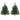 Illuminated Christmas tree 60 cm, set of 2, artificial, with 60 colorful LED lights, 130 branch tips, green