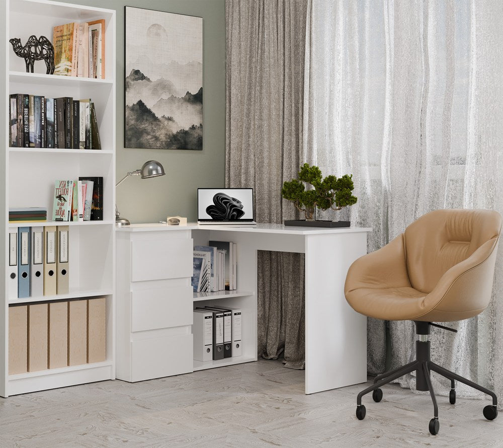 Schreibtisch NICEA LINKS WEISS – Produktabbildung 2
