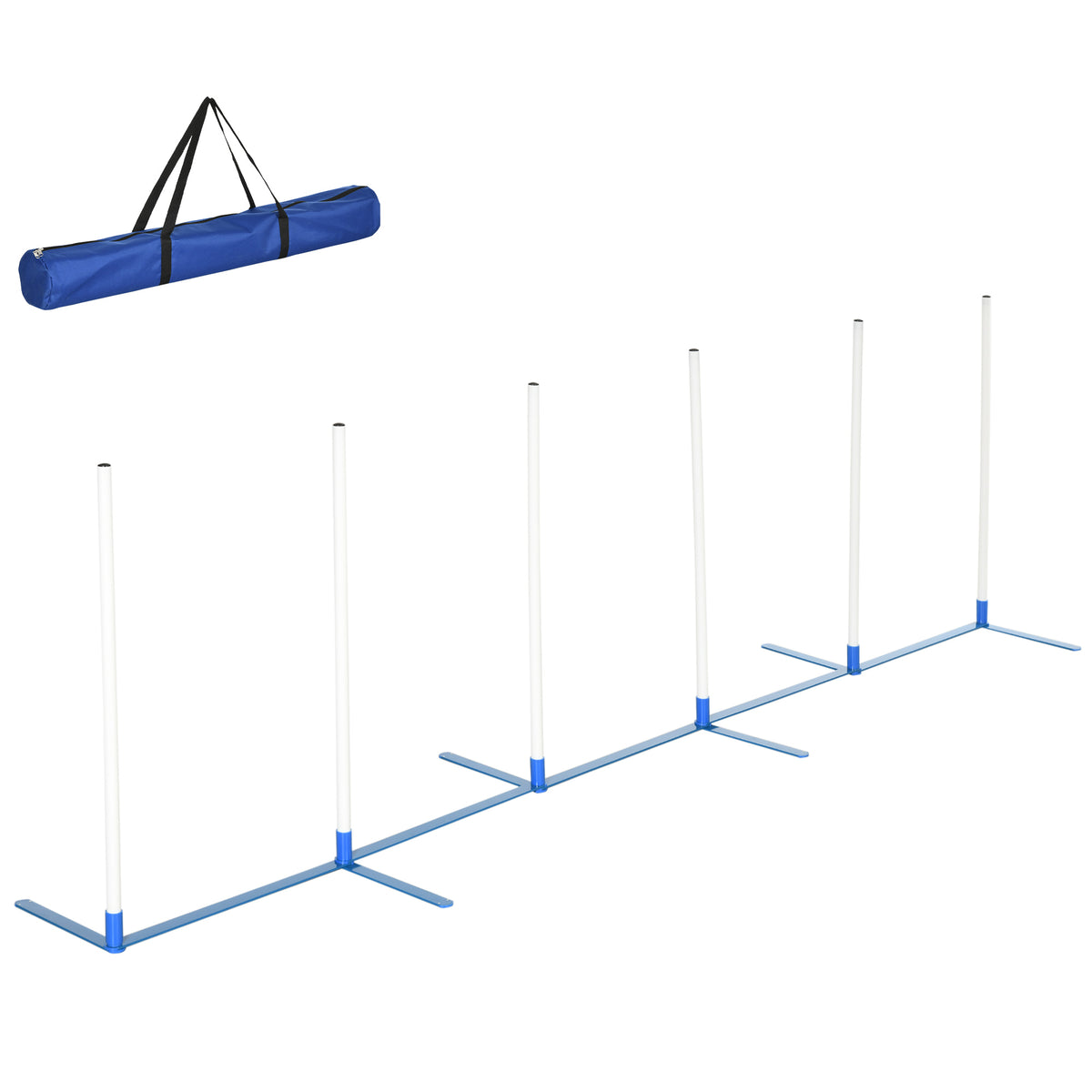 PawHut Agility Set Hunde 6-teiliges Agility-Ausrüstung für Hundetraining klappbar Steckhürdenset mit 6