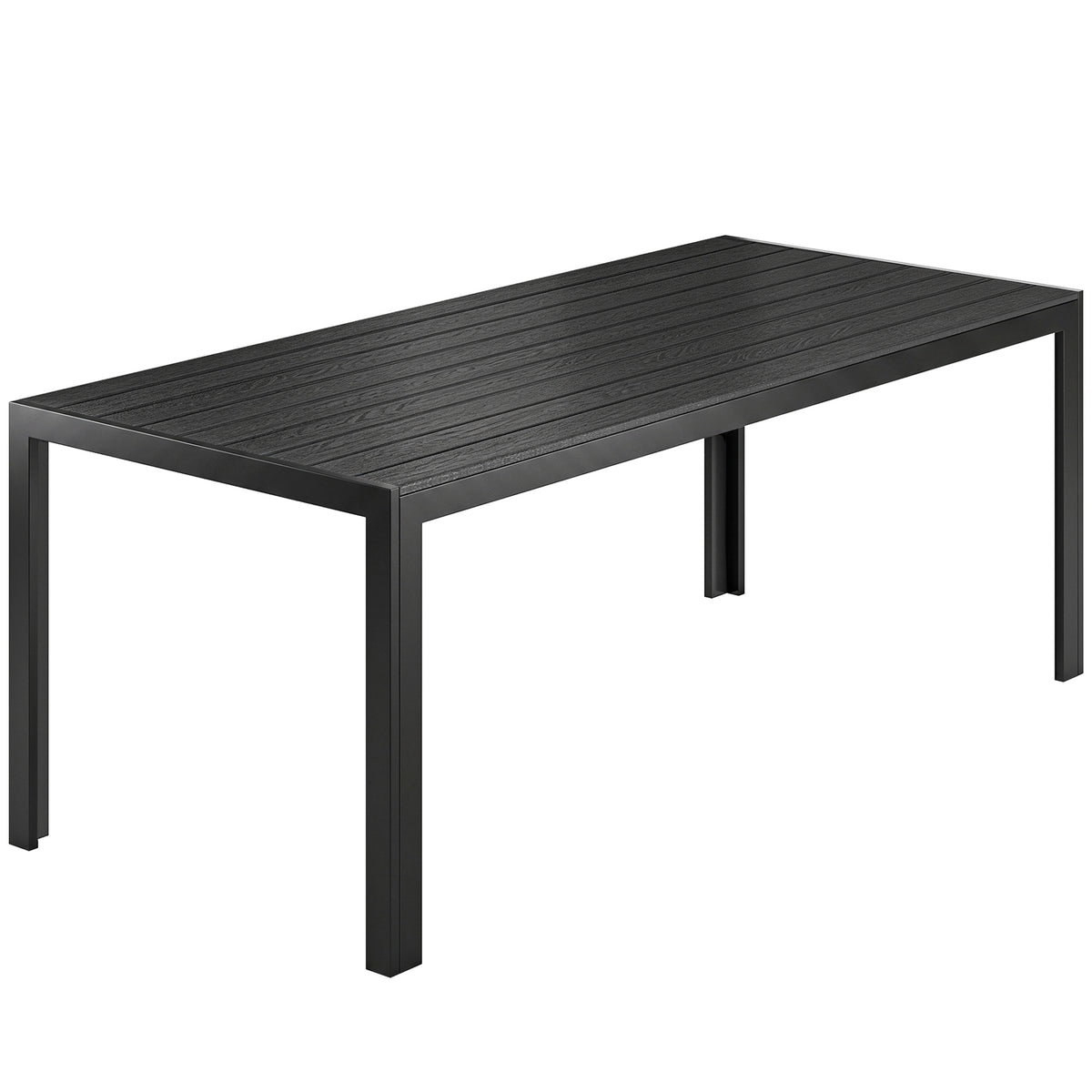 Plastic garden table 190 x 84.5 x 72 cm, UV & weather-resistant balcony table with wood look, wood grain