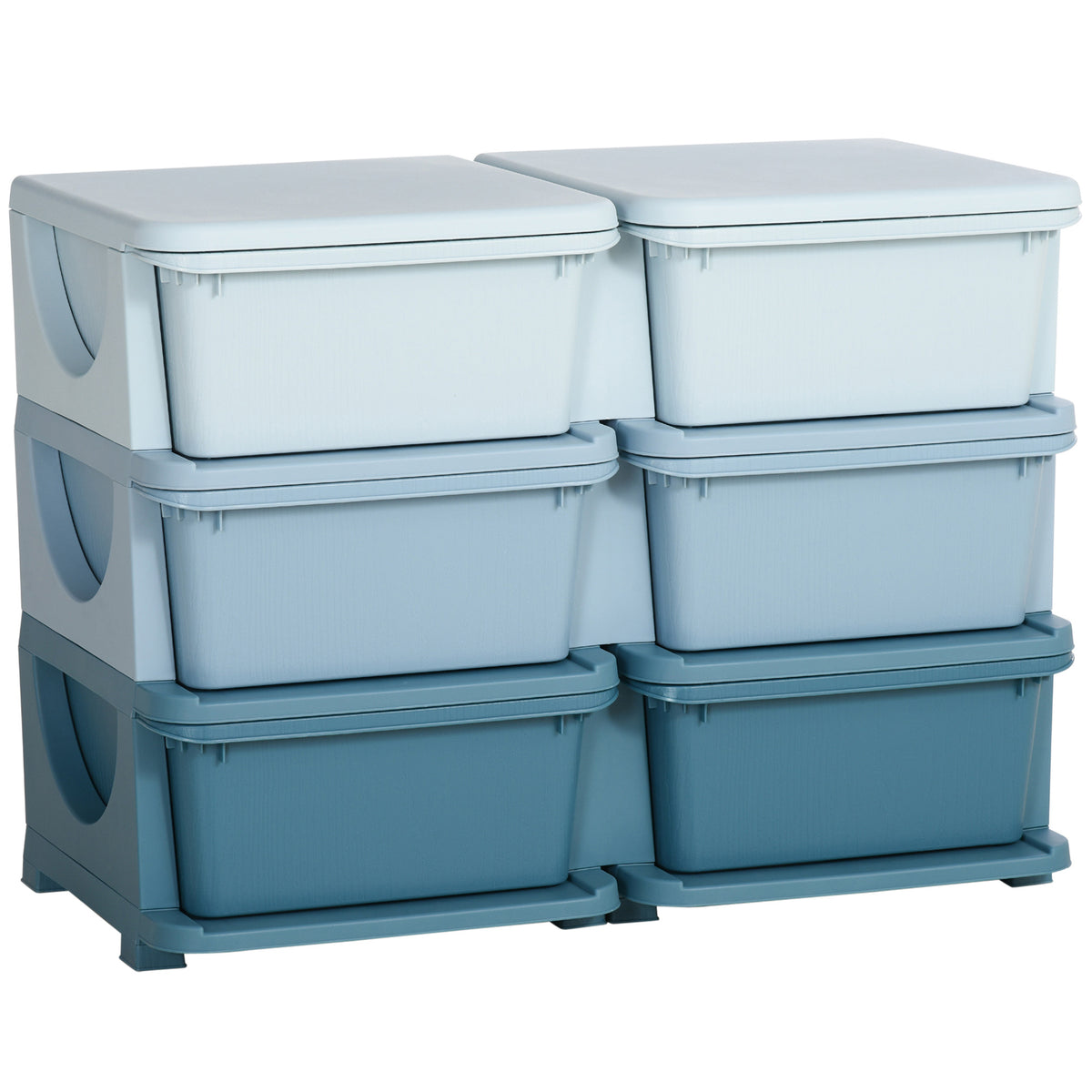 Storage box for children, children's storage box, 3 drawers, blue