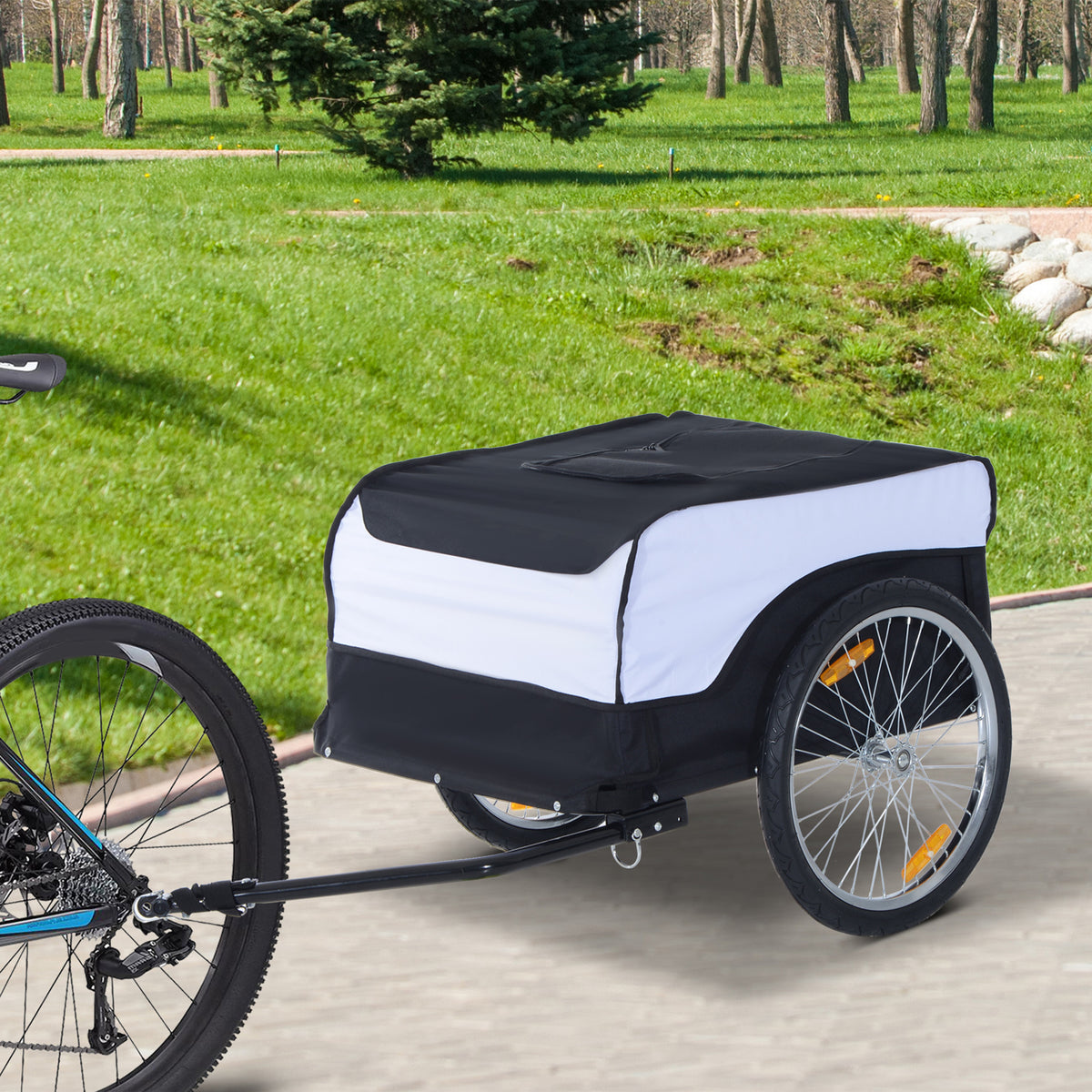 HOMCOM Fahrradanhänger Lastenanhänger Belastbarkeit max. 40 kg Transportanhänger Handwagen – Produktabbildung 2