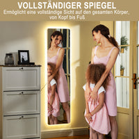 HOMCOM LED Ganzkörperspiegel, Touch-Steuerung, dimmbar, rahmenlos, 40 x 150 cm – Produktabbildung 4