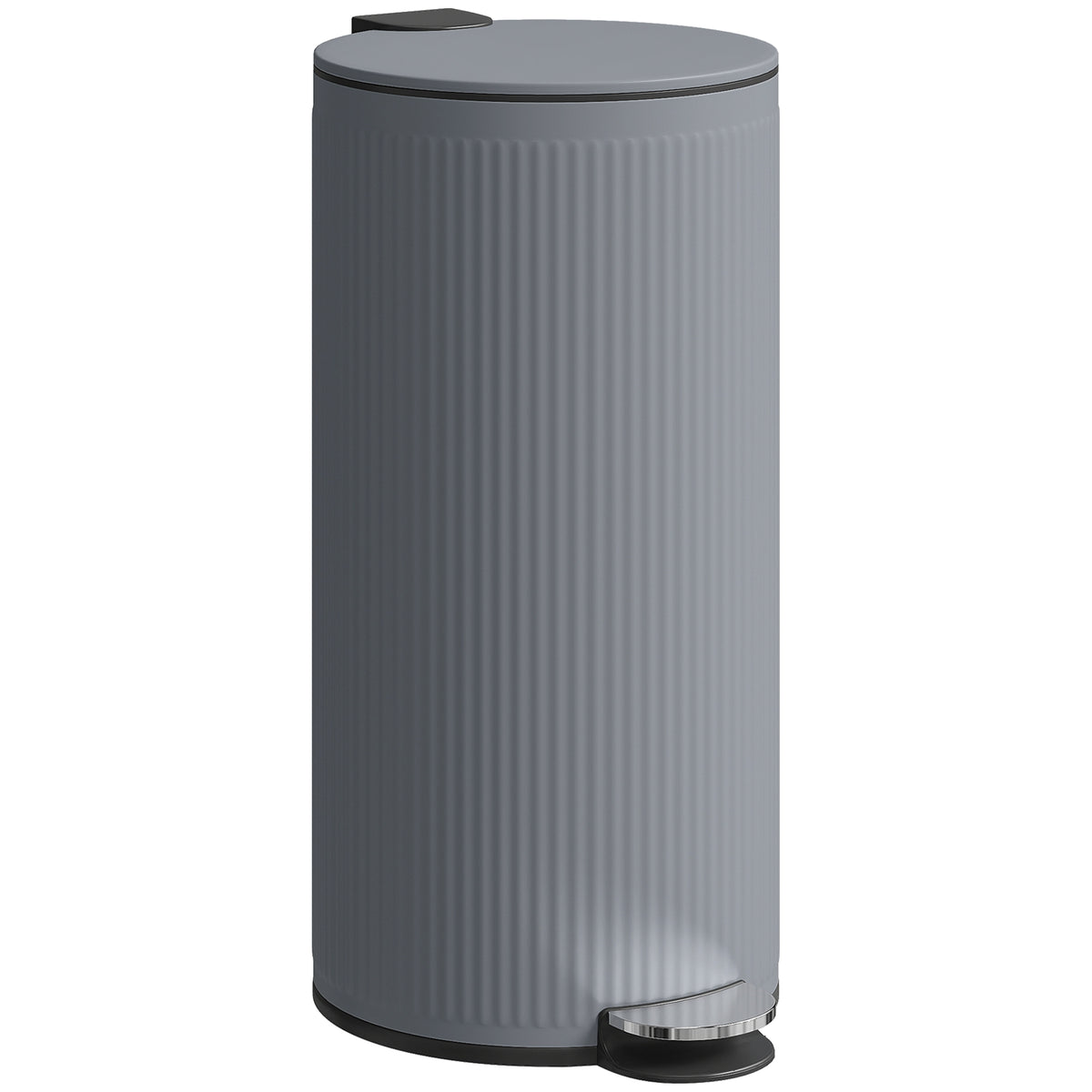 HOMCOM Mülleimer 30 L Treteimer mit Softclose-Deckel und Pedal, Inneneimer Metall, Schwarz, 36 x 30 x 60,5 cm