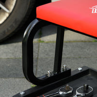 Workshop stool, robust & comfortable, 38x35x37cm, red/black (7)