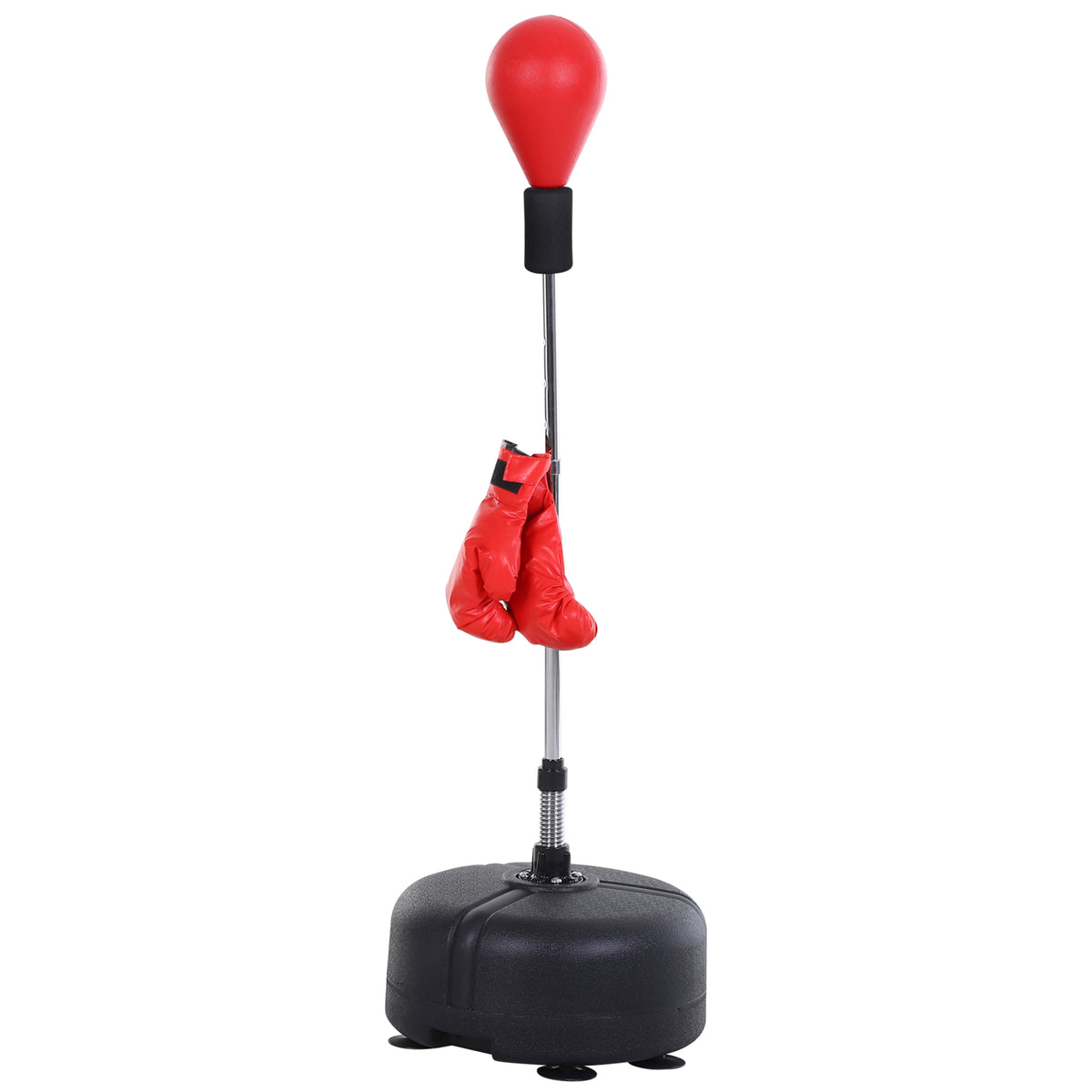 HOMCOM Punchingball-Set, Box-Trainingsset, 136-154 cm höhenverstellbar, mit 1 Paar Handschuhe, Geeignet für