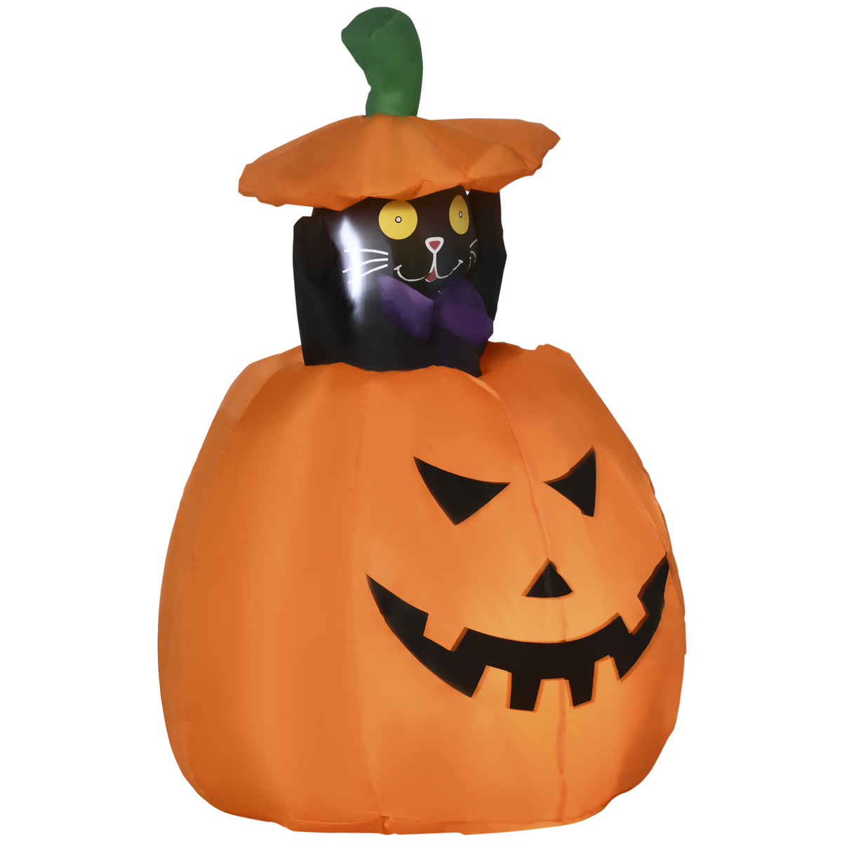 Outsunny Selbstaufblasende Halloweendekoration Halloweenkürbis, inkl LED´s Outdoor Wettebeständig, 76 x 64 x