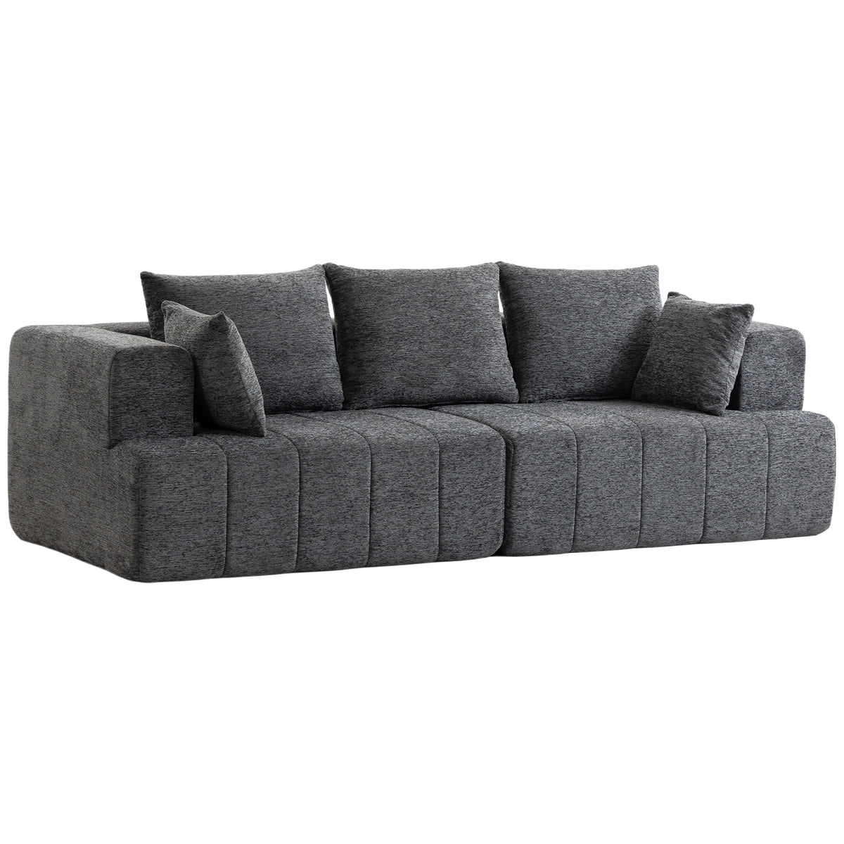 3-seater sofa, chenille cloud sofa with thick spring core upholstery, wide and deep seat, wide armrests