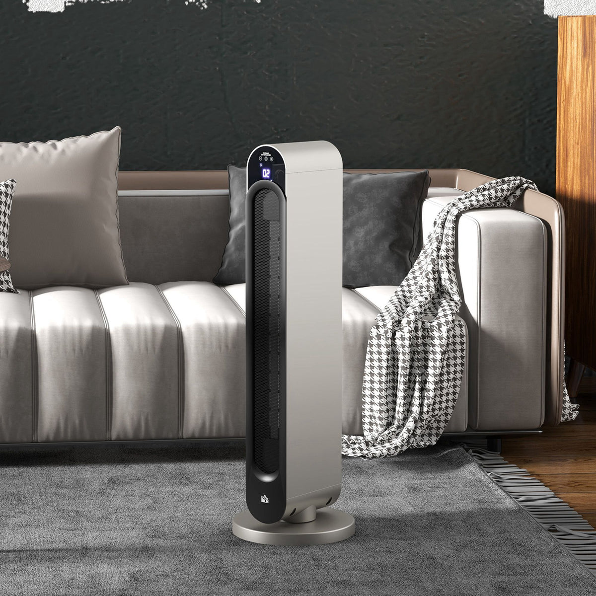HOMCOM Elektrische Heizung, 3 Modi, 12-Stunden-Timer, LED-Anzeige, Schwenkfunktion – Produktabbildung 2