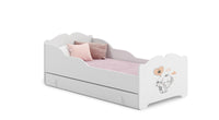 Children's bed Anna 140x70 cm with drawer baby elephant