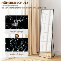 HOMCOM Großer Standspiegel, Wandspiegel, Ganzkörperspiegel, 161,5 cm, Silber – Produktabbildung 7