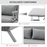 HOMCOM Schlafsofa, Doppelsofa, Gästebett, inklusive 2 Kissen, Grau – Produktabbildung 5