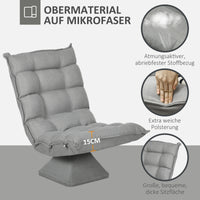 HOMCOM Relaxsessel Lesesessel, drehbar, Samtoptik, 62 cm x 70 cm x 95 cm, Hellgrau – Produktabbildung 7