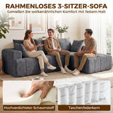 HOMCOM 3-Sitzer Ecksofa in L-Form mit Ottomane, wandelbares Chenille-Cloud-Schlafsofa mit – Produktabbildung 4