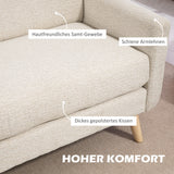 HOMCOM Zweisitzer-Sofa, komfortabel, 134x71x82 cm, Beige – Produktabbildung 5