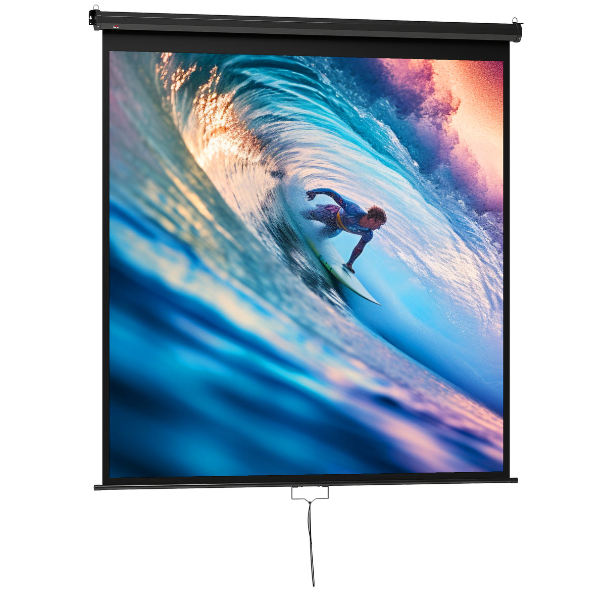 HOMCOM Beamer Leinwand 178 x 178 cm 99 Zoll 1:1 HD 4K Projektionsleinwand für Heimkino Büro-Präsentationen