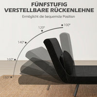 Sofa bed, 2-seater sofa, velvet sofa, sleep function, incl. 2 cushions, velvet look, black (5)