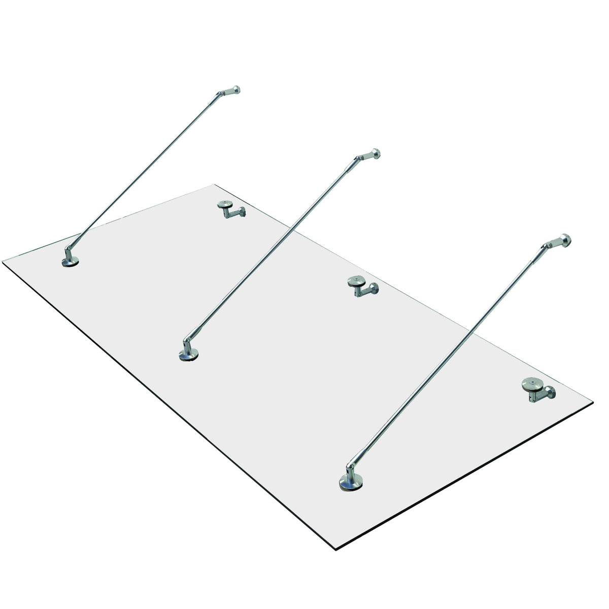 HOMCOM Vordach Glasvordach Türvordach gehärtetes Glas(VSG) Edelstahl Klarglas 200x90cm