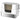 Cat litter box, stainless steel, XL interior, with scoop, light gray