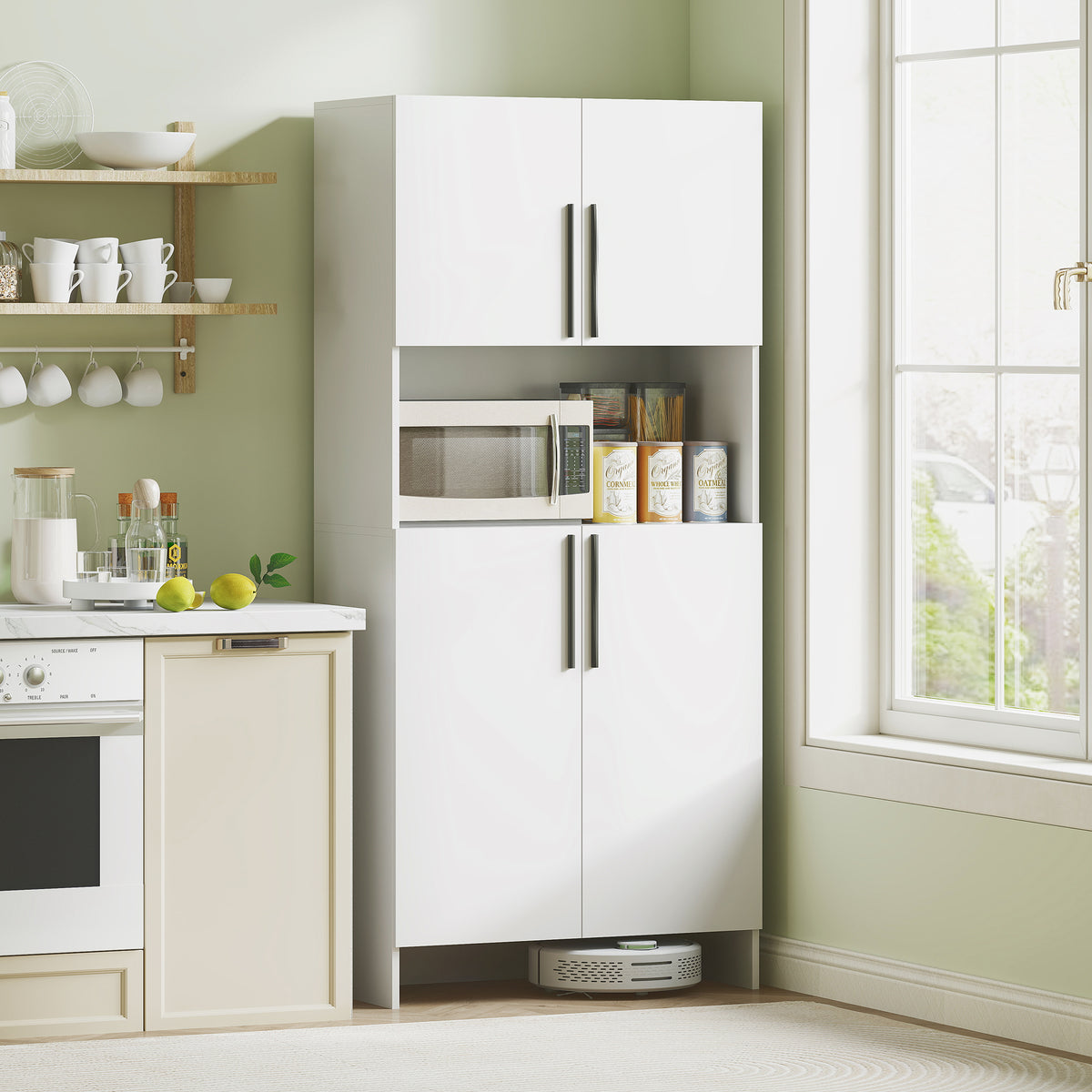HOMCOM Küchenschrank, Vorratsschrank für Küche, Wohnzimmer, Esszimmer, Schränke, Regale – Produktabbildung 2