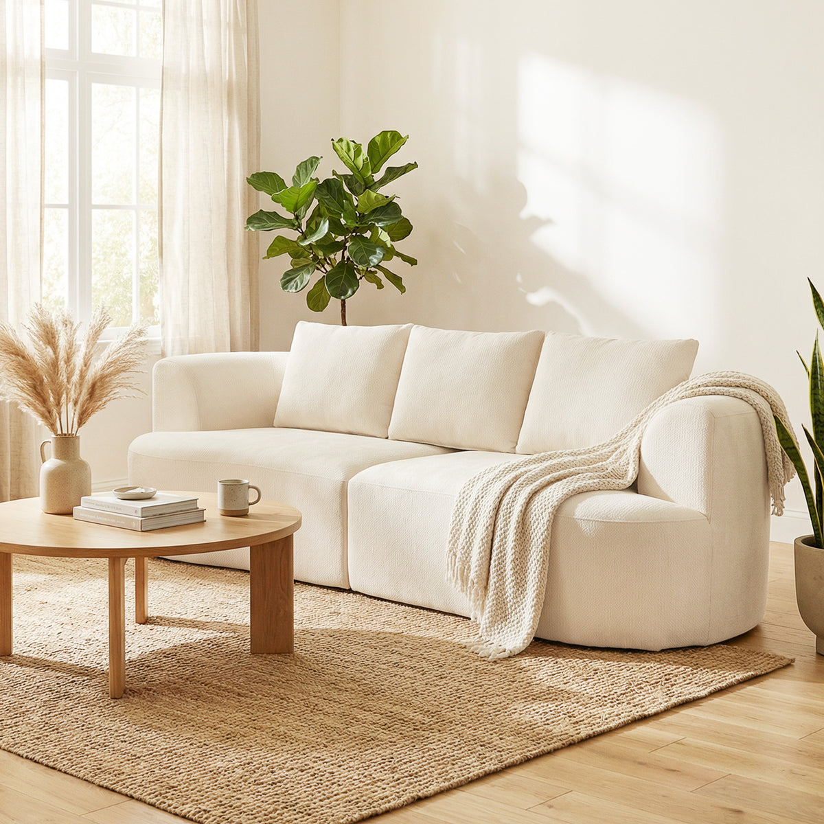 3-seater sofa, 260 cm chenille sofa with wide seating area, pocket spring upholstery, high-density foam, 3 (2)