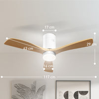 Ceiling fan with LED light, 6 speeds, remote control, light brown (3)