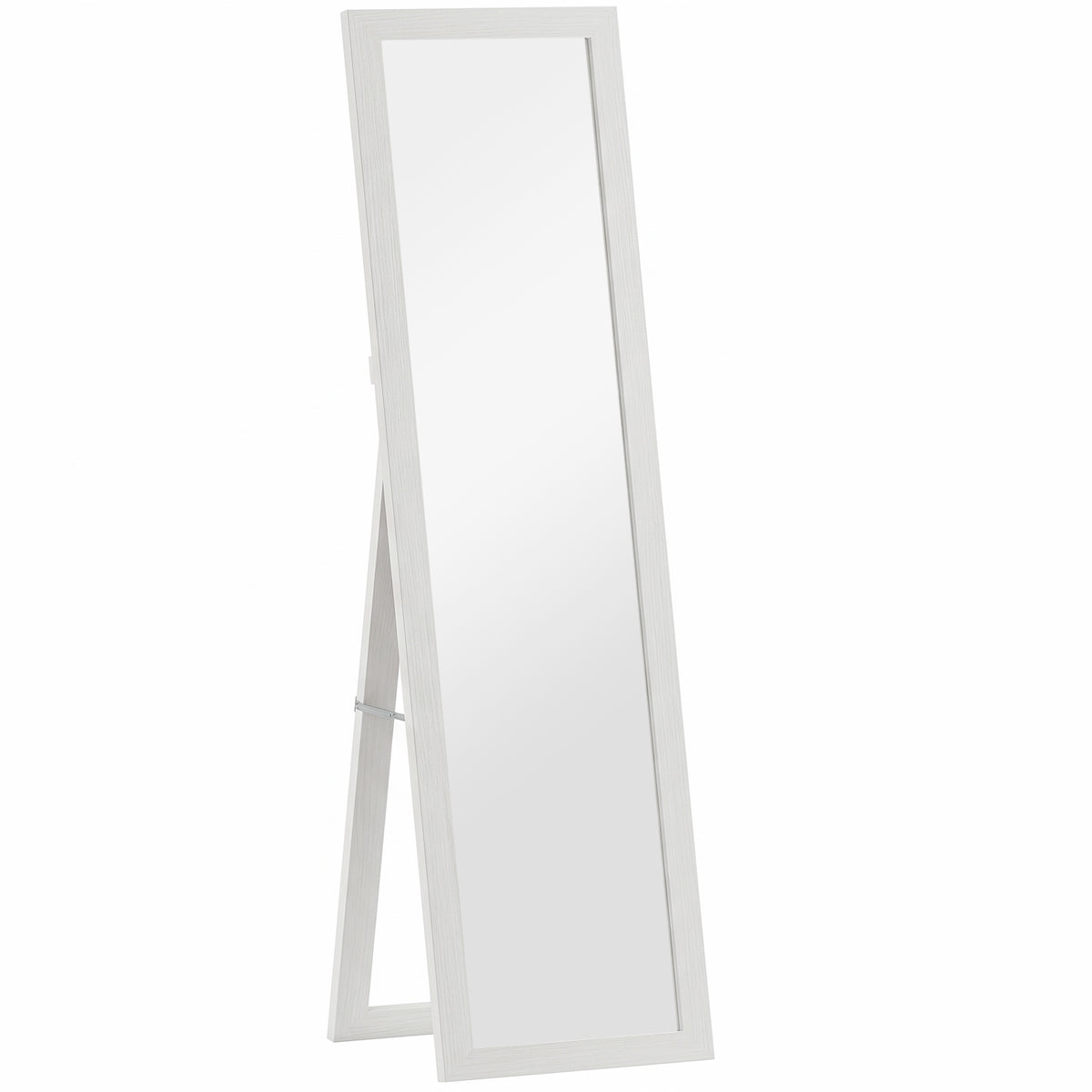 HOMCOM Standspiegel, Ganzkörperspiegel mit Ständer, freistehender Wandspiegel, 37 x 157 cm, Weiß